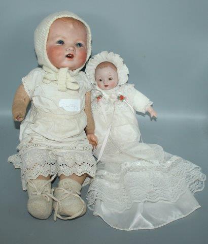 German baby stand bisque headed doll, crying mechanism